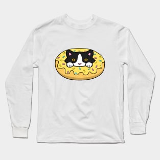 Cute Yellow Donut Cat Long Sleeve T-Shirt